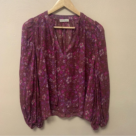 Ulla Johnson Carmine Blouse in Sumac Size 2 Silk - Picture 4 of 10